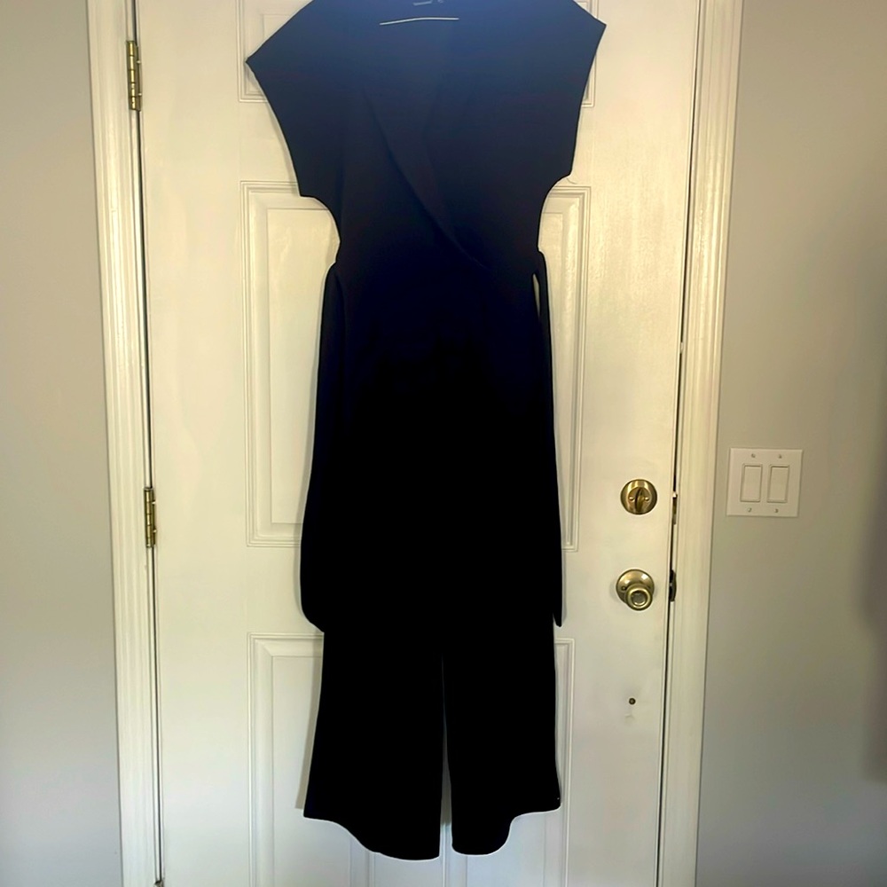 Solution Black Jumpsuit with tie sz L